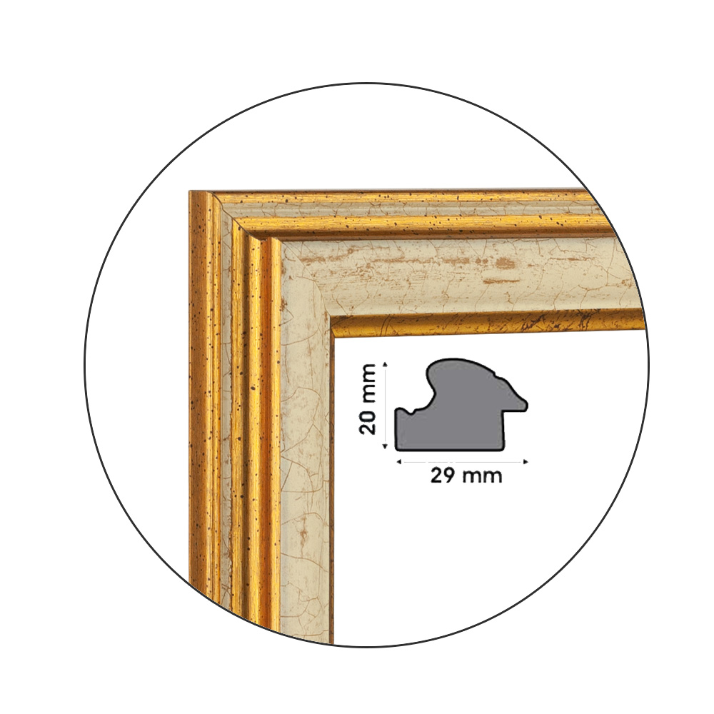 Ramă Bianco Incrinato | 2,9 cm